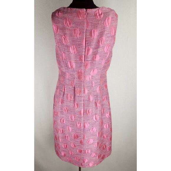 Per Se Dress Womens 8 Pink Polkadot Preppy Retroglam, Modern Royalty, Tweed - Picture 4 of 10
